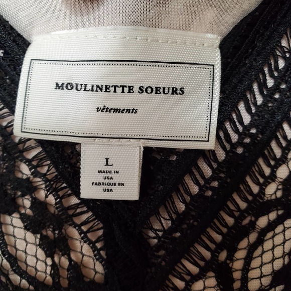 ANTRHOPOLOGIE MOULINETTE SOEURS Women's Myrna Black Lace Sheath Dress sz L - Picture 3 of 7